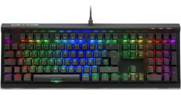 Sharkoon SKILLER SGK60 čierna / herná klávesnica / mechanická / drôtová / RGB / Kailh Box Red spínač / ES (4044951033515)