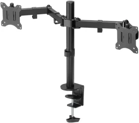 Goobay Dual Monitor Mount Flex čierna / Držiak pre 2 monitory / flexibilné rameno (58529)