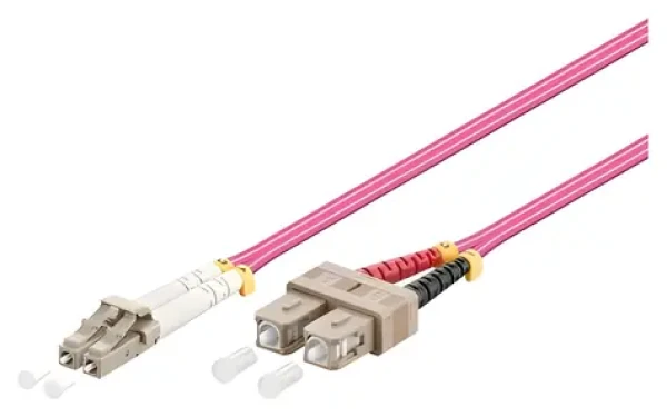 Good Connections LC/SC fialová / Optický patch kábel / OM4 / Duplex / Multi-mode / 10 m (LW-810LS4)