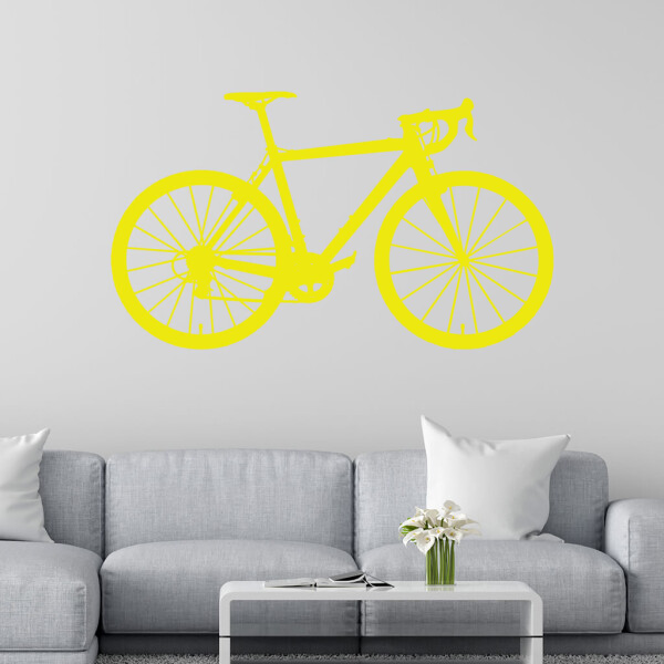 Veselá Stena Samolepka Bicykel Farba: žlutá, Veľkosť: 100 x 58 cm