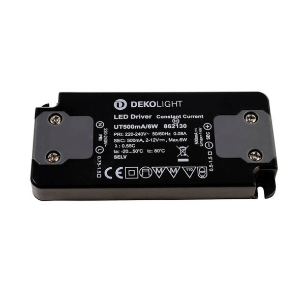 Deko Light FLAT, CC, UT LED driver konštantný prúd 6 W 0.50 A 2 - 12 V/DC; 862130