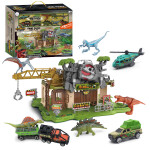 Mamido Mamido Garáž s dinosaurami a kovovými autíčkami 42 ks MT1443