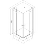 MEXEN/S - Lunar L Duo sprchový kút dvere krídlové 95 x 70, transparent, zlato 834L-095L-070P-50-00