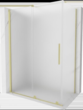 MEXEN/S - Velár sprchovací kút, posuvné dvere 160 x 85, dekor, zlato kartáčovaná 871-160-085-31-55