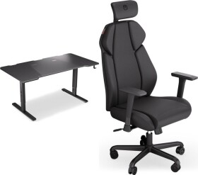 Endorfy Biurko Endorfy Atlas L Czarne 150 cmx78 cm + Fotel Meta BK czarny