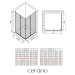 CERANO - Sprchovací kút Volpe Duo Ľ/P - 6 mm - chróm, transparentné sklo - 90x100x190 - zalamovacie CER-476172