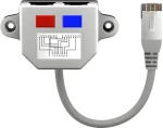 Goobay T-adaptér RJ45 strieborná / Adaptér / 1x RJ45(M) na 2x RJ45(F) / Fast Ethernet 10/100 (68908)