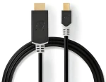 Nedis Mini DisplayPort - HDMI antracit / Kábel Mini DisplayPort na HDMI / 48 Gbps / Pozlátené konektory / 2 m (CCBP37604AT20)