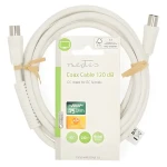 Nedis Koaxiálny kábel IEC(M)-IEC(F) 2m biela / Koaxiálny kábel / 75 Ohm / 120 dB (CSGL40020WT20)