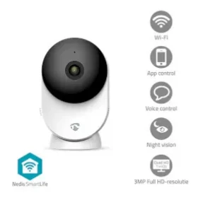 Nedis WIFICI12CWT / Chytrá vnútorná kamera / Wi-Fi / SmartLife / 3MP Full HD 1296p / microSD (WIFICI12CWT)