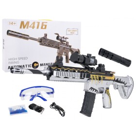 Mamido Detská puška M416 na vodné guľôčky s príslušenstvom biela