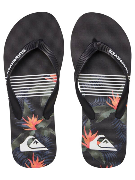 Quiksilver MOLOKAI JUNGLE BLACK/GREY/BLACK pánske žabky