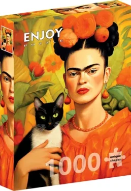 ENJOY Puzzle Frida Kahlo s mačkou /1000 dielikov/ od 14 rokov