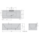 POLYSAN - CASCATA R MONOLITH obdĺžniková vaňa 180x80x60cm, kaskáda nerez 73836MR.100