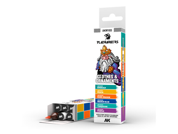 AK interactive AK PLAYMARKERS SET AKM103 CLOTHES & ORNAMENTS 6 ks akrylových markerov