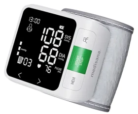 Medisana BW 360 / Tlakomer na zápästie / LCD displej / pamäť pre 2 osoby / 2x AAA / stupnica WHO (51076)