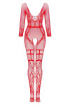 Bodystocking Lorna red - BEAUTY NIGHT FASHION Červená S/L