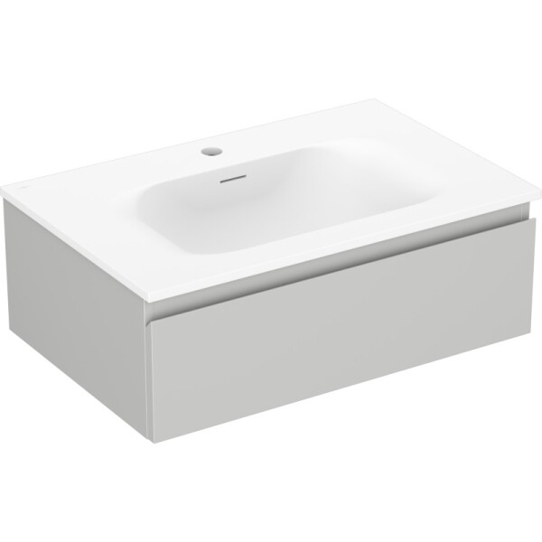 MEXEN/S - Orio kúpeľňová skrinka 70 cm s umývadlom Vela, 1 šuplík, sivá mat/biela mat 91A10-07023-1-BF62-W23M01