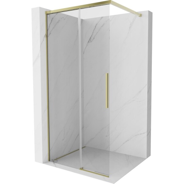 MEXEN/S - Rox Sprchová zástena WALK-IN 85 x 200, transparent 8 mm, zlato 8C2-085-003-50-00