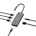 Verbatim USB-C Essentials Multiport Hub / 6 portov / 3× USB-C 3.2 Gen 1 / HDMI / USB-C PD / RJ-45 (32157)