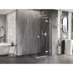 MEXEN/S - Lunar T sprchovací kút dvere krídlové pravá 80 x 80, transparent, biela 834T-080-080-20-00-P