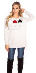 Trendy KouCla sweater with glitter rivets Einheitsgroesse