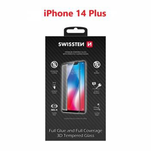 SWISSTEN Ultra Durable 3D FULL GLUE Glass pre Apple iPhone 14 PLUS čierna (64701909)