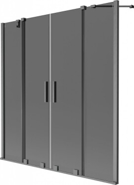 MEXEN/S - Velar Duo dvojkrídlová posuvná vaňová zástena 160 x 150, grafit, grafit kartáčovaná 896-160-000-42-66