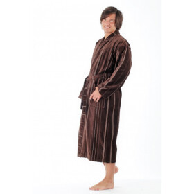 Pánské bavlněné kimono hnědá model 17419103 Vestis Velikost: Řezání: dlouhý župan kimono Barva: hnědá 8859