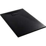 CERANO - Sprchová vanička obdélníková Gusto - SMC/minerální kompozit - strukturovaná černá matná - 90x70x3 CER-414581
