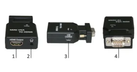 MicroConnect Converter mini VGA (M) - HDMI (F) s mini jackom a USB nabíjaním čierna (MC-CONMVGAHM)