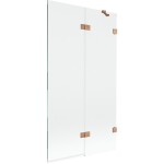 MEXEN/S - Lunar vaňová zástena 2-krídlová pravá 100 x 150, transparent, meď kartáčovaná 897-100-100-65-00-P