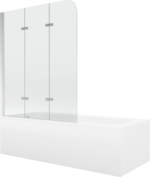MEXEN/S - Vega obdĺžniková vaňa 170 x 70 cm s panelom + vaňová zástena 120, transparent, chróm 550117070X9012030100