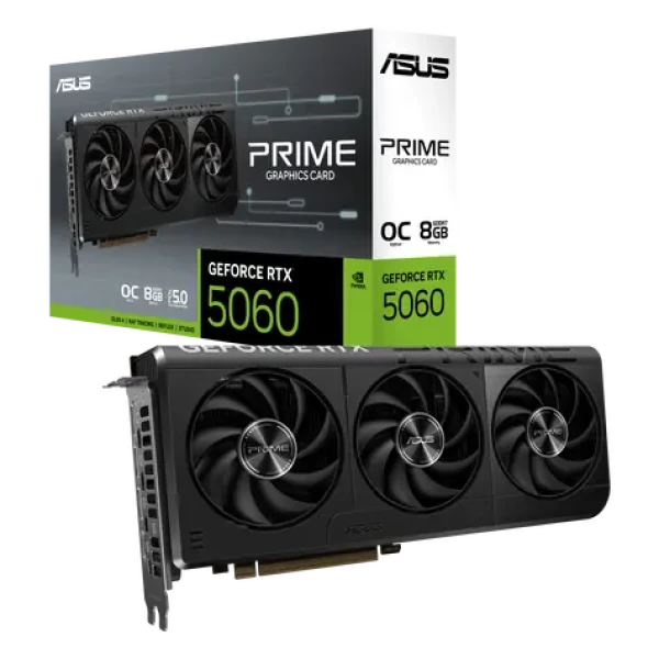 Asus Prime GeForce RTX 5060 OC 8GB / 2595MHz / 8GB GDDR7 / 128-bit / 1x HDMI + 3x DP / 550W (8) (90YV0N10-M0NA00)
