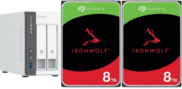 Qnap TS-216G + 2x Seagate IronWolf 8TB (ST8000VN004)