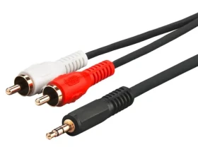 MicroConnect Audio kábel stereo minijack 3.5mm - 2x RCA (M) 15m čierna (AUDLC15G)