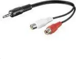 MicroConnect Audio adaptér jack 3.5mm (M) - 2x RCA (F) 0.2m čierna (AUDALHF02)