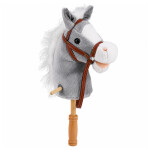 Mamido Kôň na tyči Hobby Horse so zvukmi a kolieskami 100 cm sivý