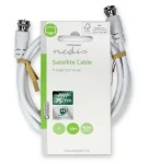 Nedis satelitný anténny kábel F(M)-F(M) biela / Kábel / 75 Ohm / 50 dB / dvojité tienenie / 1 m (CSGL41000WT10)