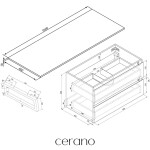 CERANO - Kúpeľňová skrinka Carole - biela matná + doska pod umývadlo Navira Slim - 18 mm + konzola chróm - 160x46x49,8 CER-606153
