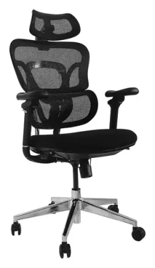 Equip Ergonomická kancelárska stolička čierna, čalúnený sedák / Kancelárska stolička / opierka hlavy / nosnosť 150 kg (651053)