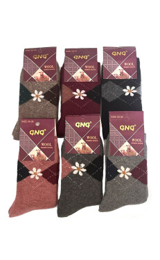 Ponožky WiK GNG art.003/21G Vlna Romb s kvetinovým froté 35-42 MIX 39-42