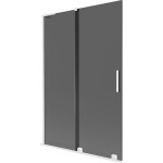 MEXEN/S - Velar L dvojkrídlová posuvná vaňová zástena 120 x 150, grafit, biela 896-120-003-41-20