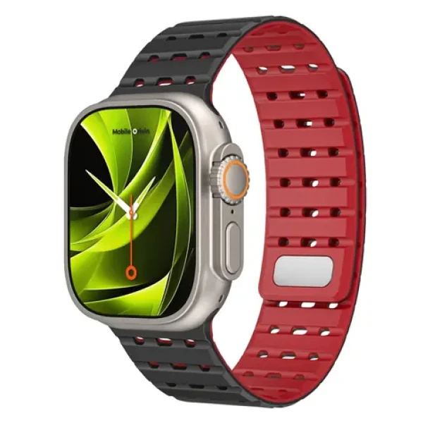 Mobile Origin Magnetic Strap Apple Watch 49mm/46mm/45mm/44mm čierna/červená (AWMS-01-BLK-RED)