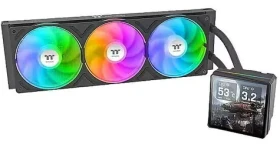 Thermaltake TH360 V3 Ultra ARGB Sync čierna / AIO vodný chladič CPU / 3x 120 mm / 2500 RPM / 37,8 dB / LCD 3,95" (CL-W474-PL12SW-A)