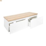 Kúpeľňová skrinka s krycou doskou SAT B-WAY 119x30x45 cm biela lesk BWAY120WDOAK BWAY120WDOAK