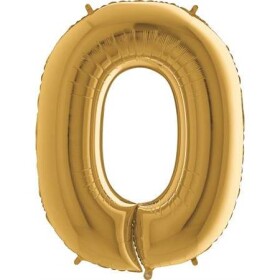 Nafukovací balónik číslo 0 zlatý 102 cm extra veľký - Grabo