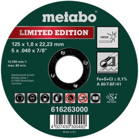 Metabo 616263000 rezný kotúč rovný 100 ks; 616263000 - Metabo Limited edition 125 x 1,0 x 22,23 mm 616263000
