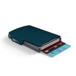 Kožená mini peňaženka Mondraghi Saffiano Blue