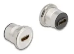 DeLock HDMI samica - HDMI samica čierna, strieborná / Adaptér / Panelová montáž (88191)